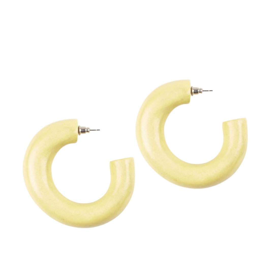 Orecchini Legno a cerchio Gullfoss - giallo - Bijondo