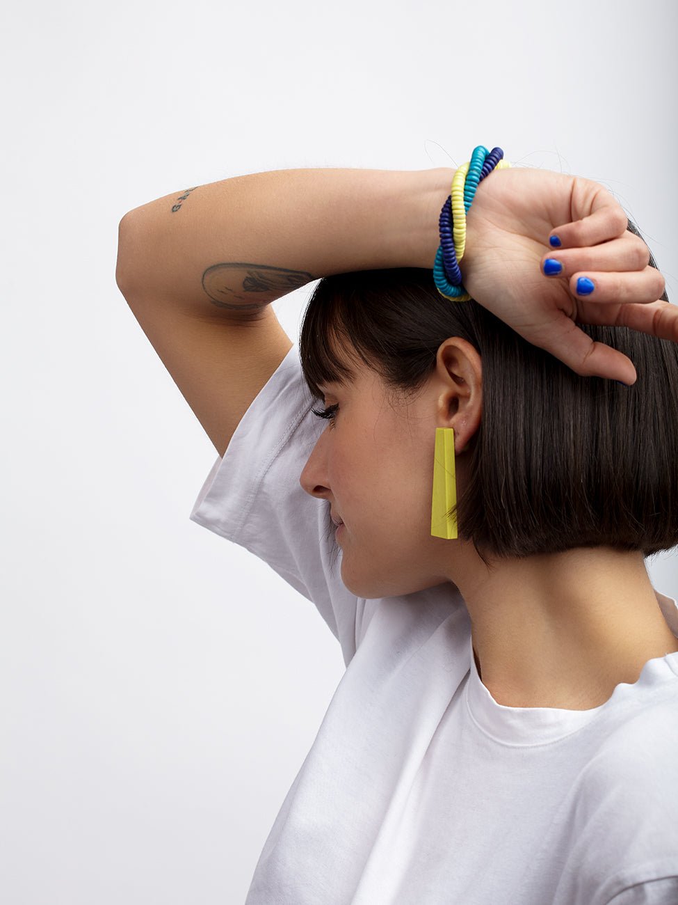 Orecchini Legno doppio lato Alhambra - giallo narciso - Bijondo