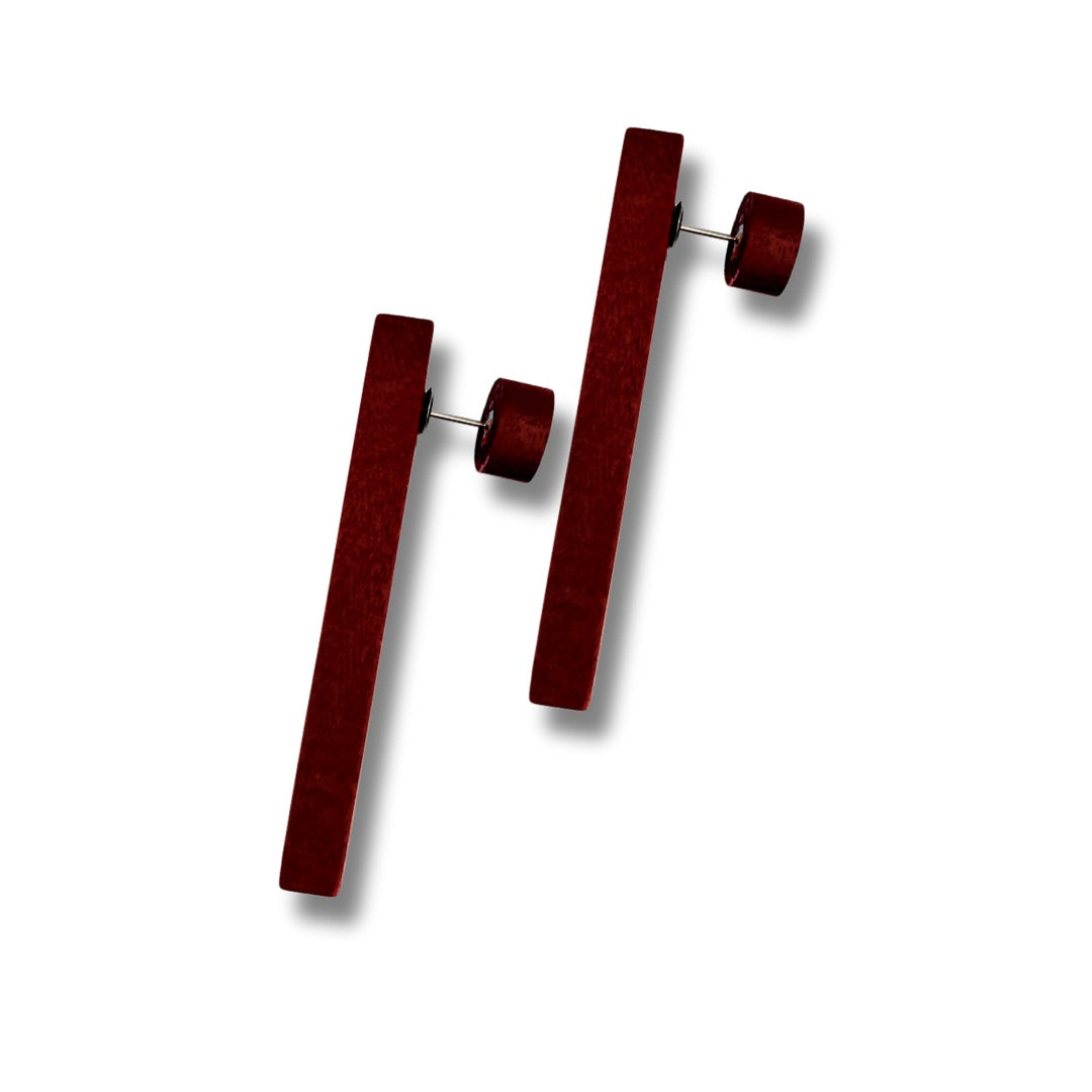 Orecchini Legno doppio lato Alhambra-orecchini-Bijondo-rosso-Bijondo