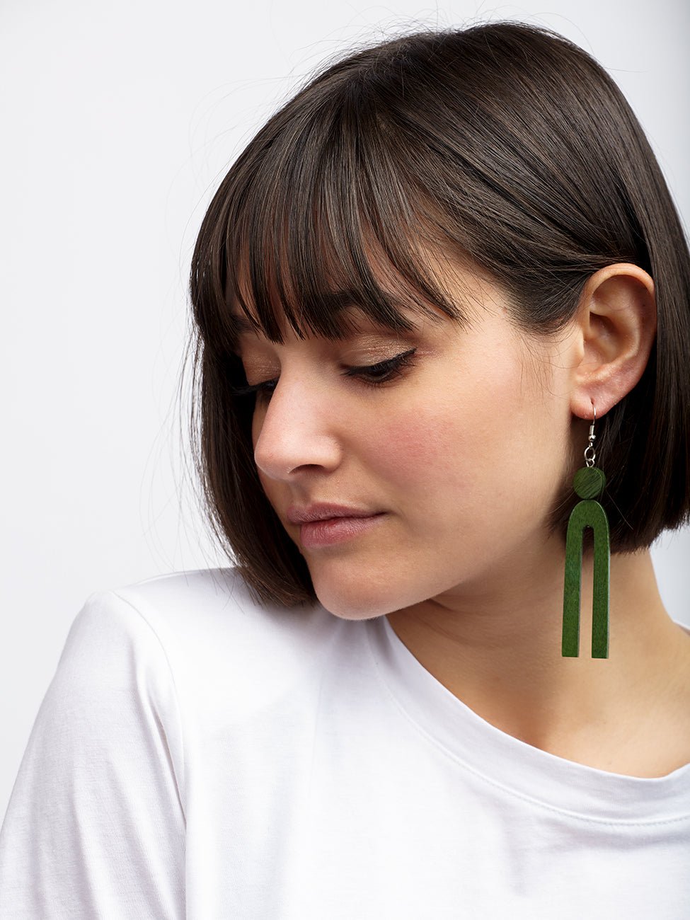 Orecchini Legno lunghi design Naxos - rosso - Bijondo