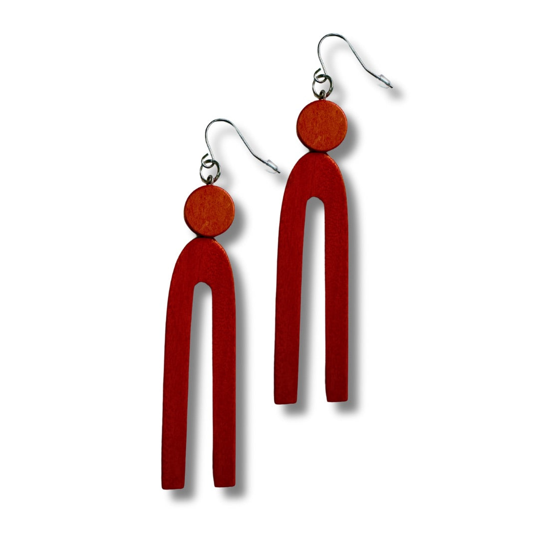 Orecchini Legno lunghi design Naxos-orecchini-Bijondo-Arancione-Bijondo