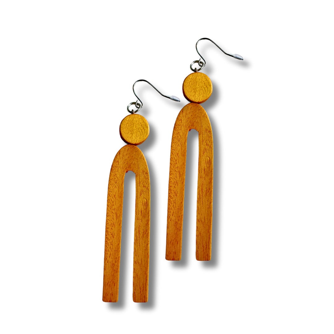 Orecchini Legno lunghi design Naxos-orecchini-Bijondo-Zafferano-Bijondo