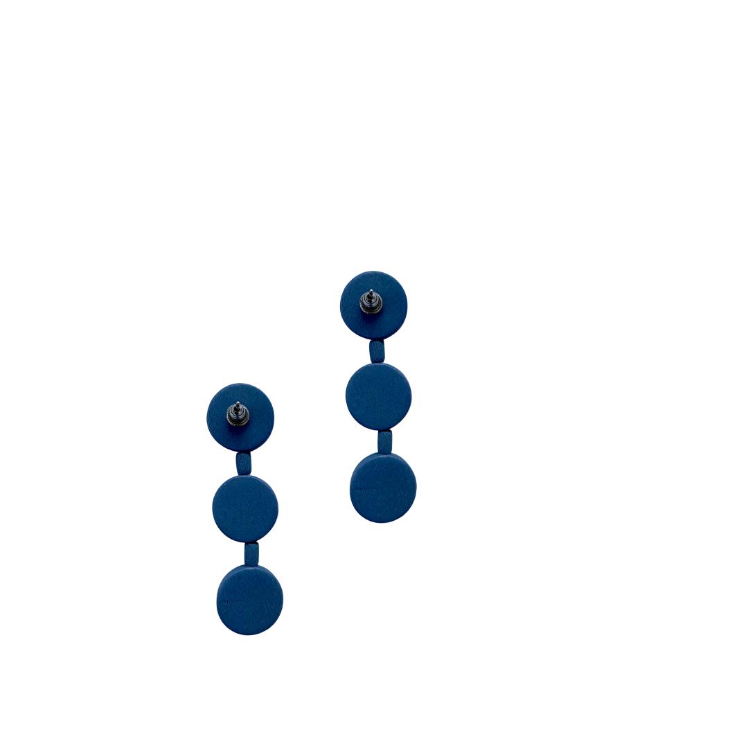 Orecchini Little Italy legno - petrolio - Bijondo