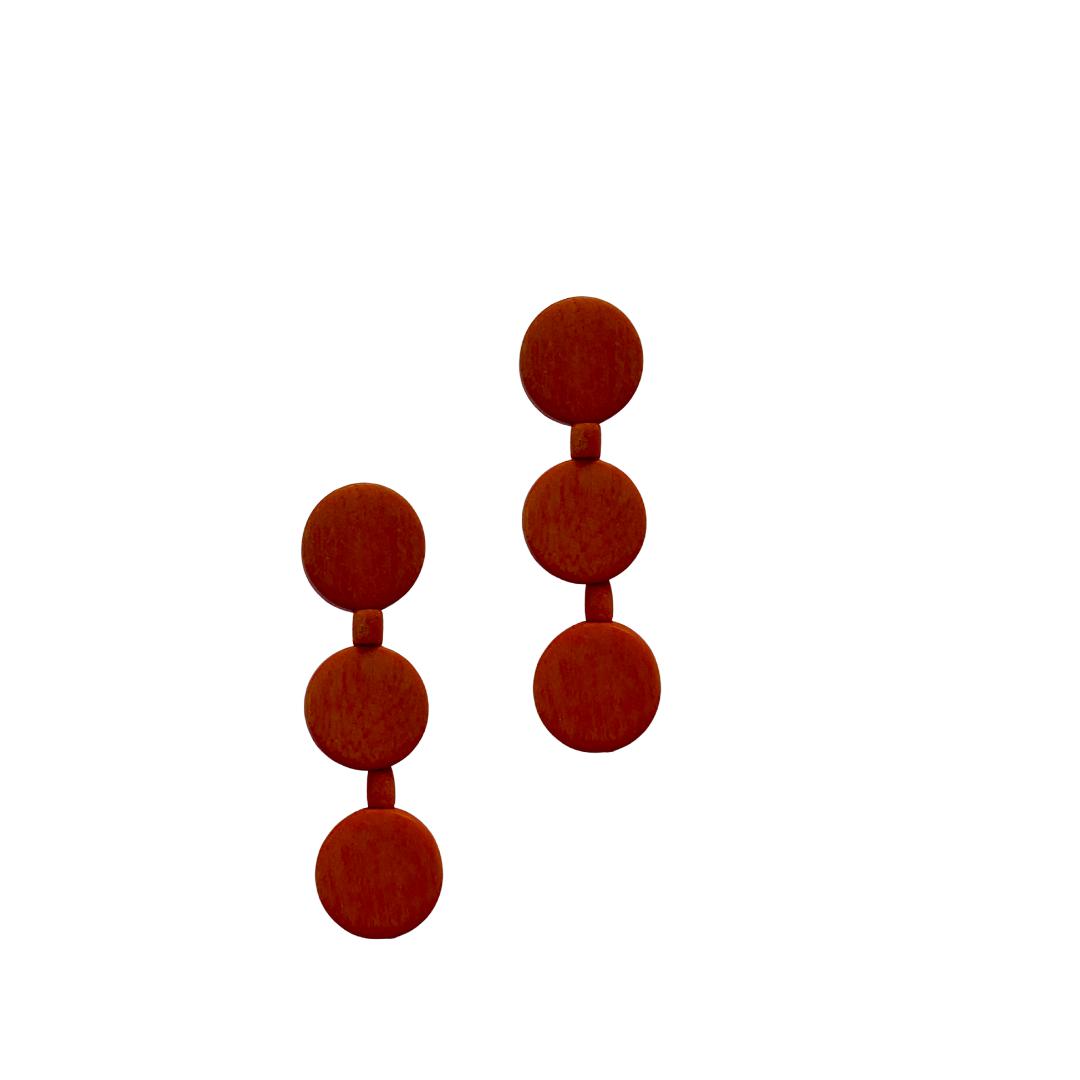 Orecchini Little Italy legno - arancione - Bijondo