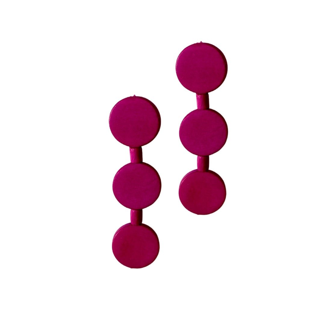 Orecchini Little Italy legno - fucsia - Bijondo