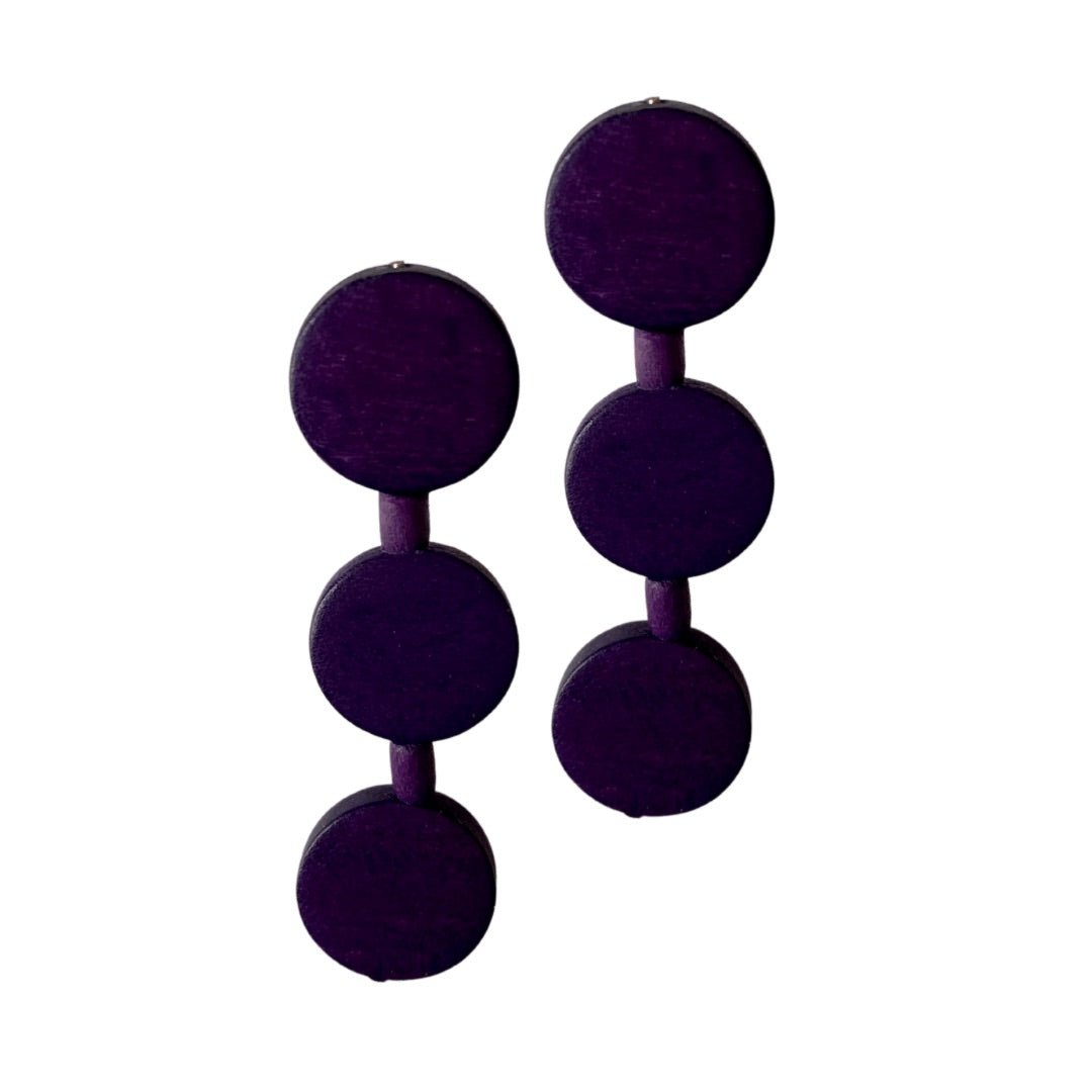 Orecchini Little Italy legno - viola - Bijondo