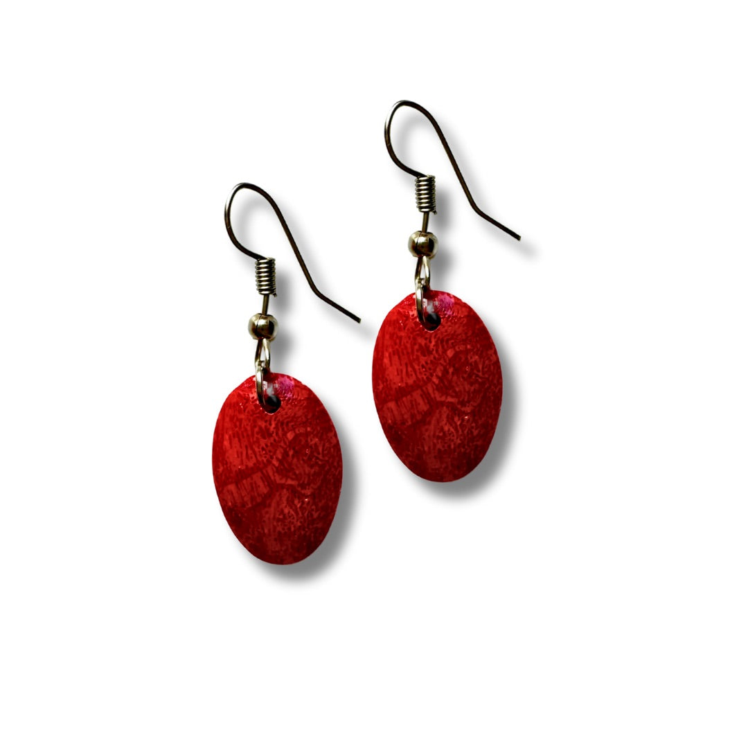 Orecchini Madrepora piccoli Abigay-orecchini-Bijondo-Rosso ovale-Bijondo