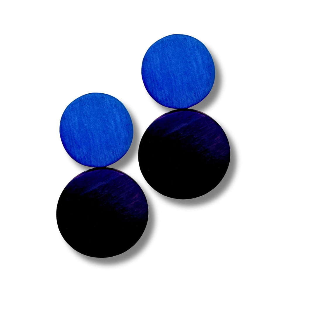 Orecchini Maiana legno, design minimal, costume jewelry-Orecchini-Bijondo-Viola-Bijondo