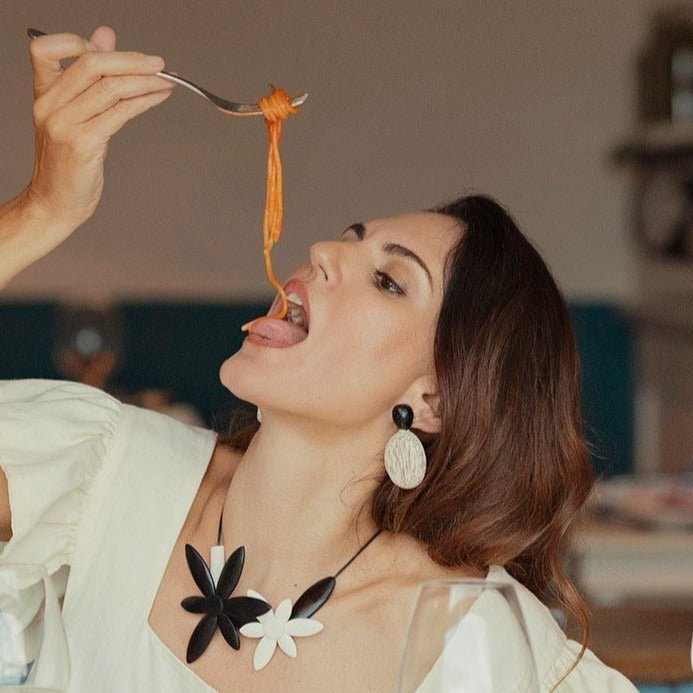 Orecchini Marrickville Palmwood - bianco - Bijondo