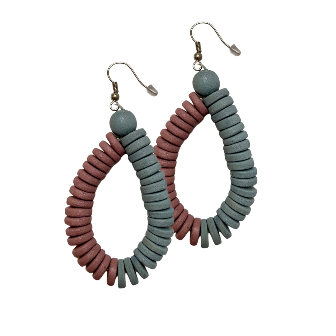 Orecchini Rory legno Big-carta da zucchero-Bijondo