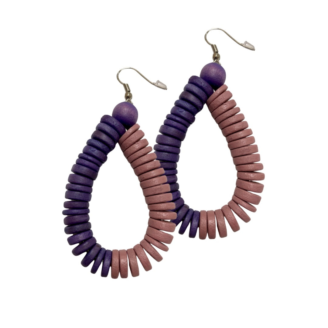 Orecchini Rory legno Big-lilla-Bijondo