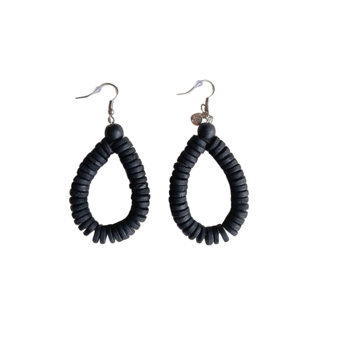 Orecchini Rory legno Big-nero-Bijondo