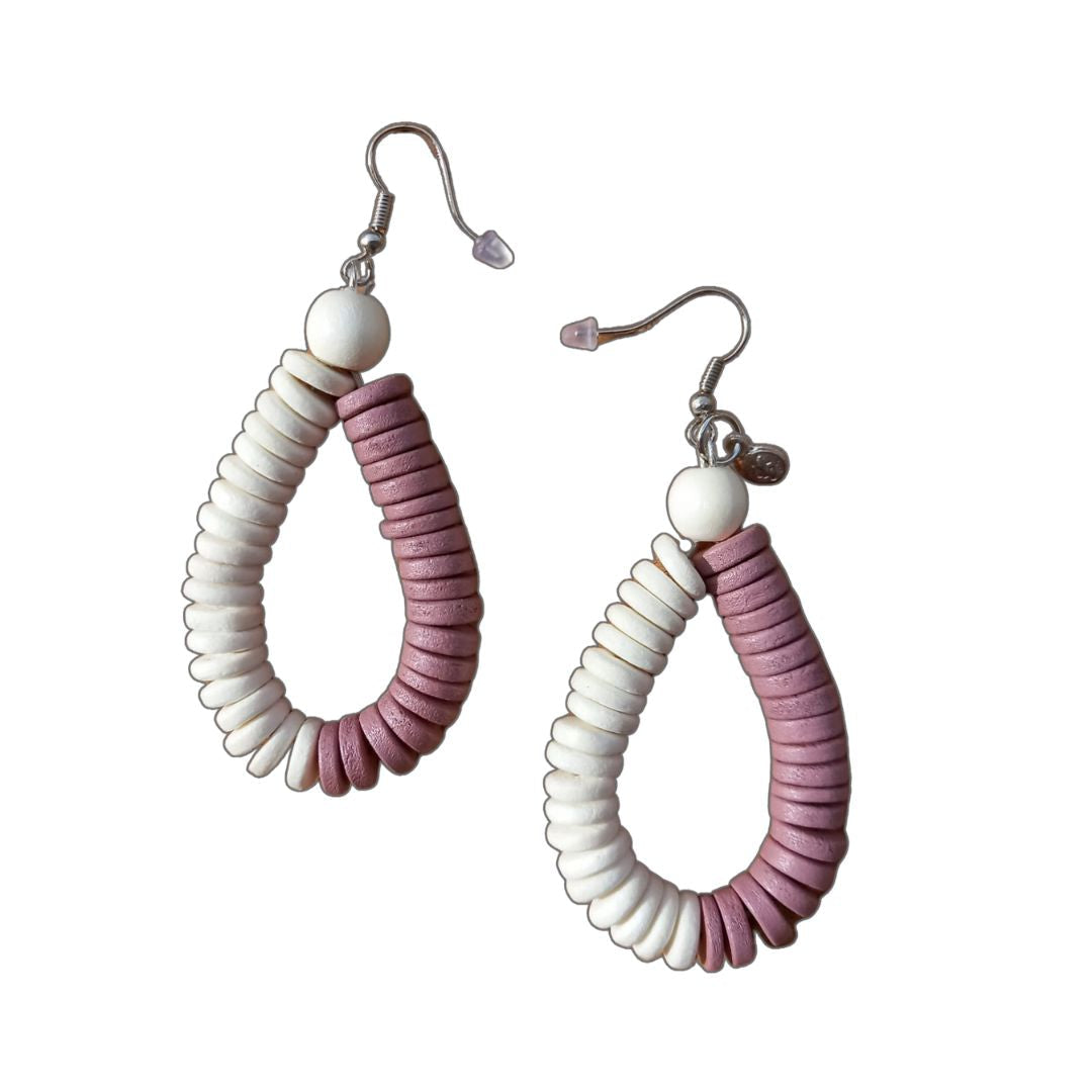 Orecchini Rory legno Big-rosa-Bijondo