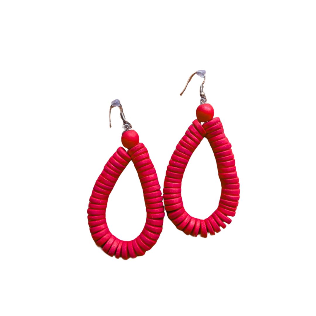 Orecchini Rory legno Big-orecchini-EW-Rosso fragola-Bijondo