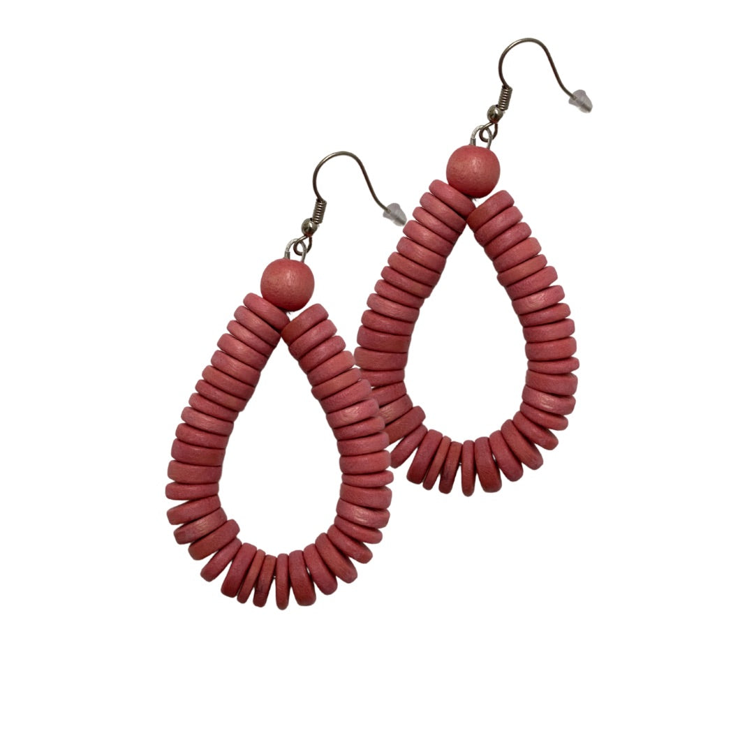 Orecchini Rory legno Big-salmone-Bijondo