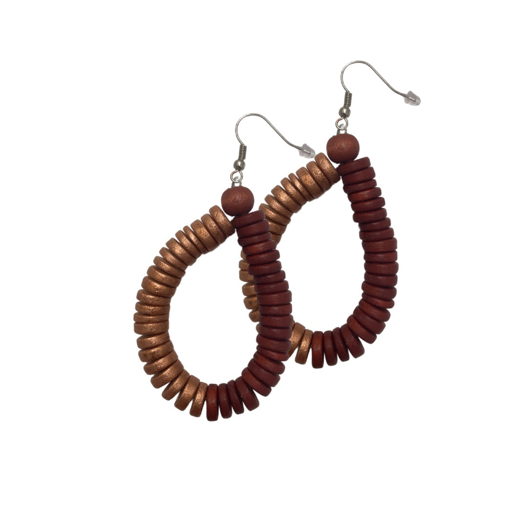 Orecchini Rory legno metallic mix-fucsia-Bijondo