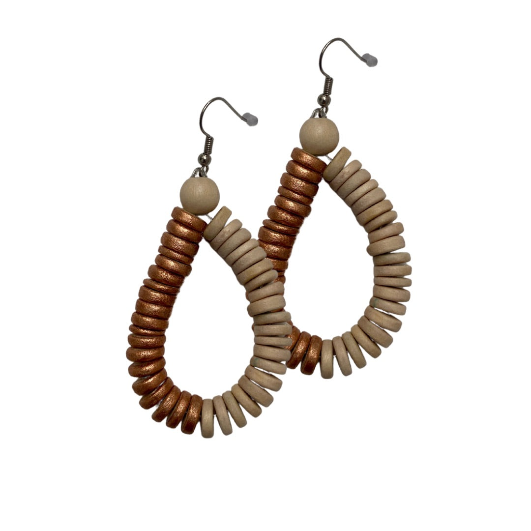 Orecchini Rory legno metallic mix-beige-Bijondo