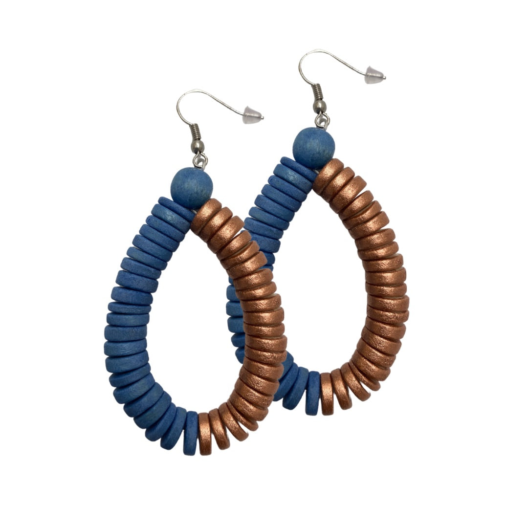 Orecchini Rory legno metallic mix-blu cielo-Bijondo