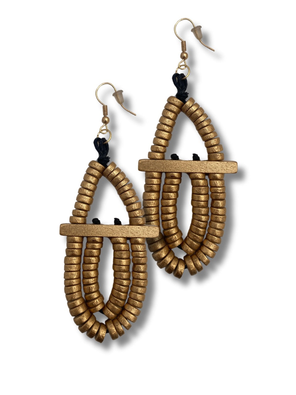 Orecchini Samoa legno metallic-oro-Bijondo