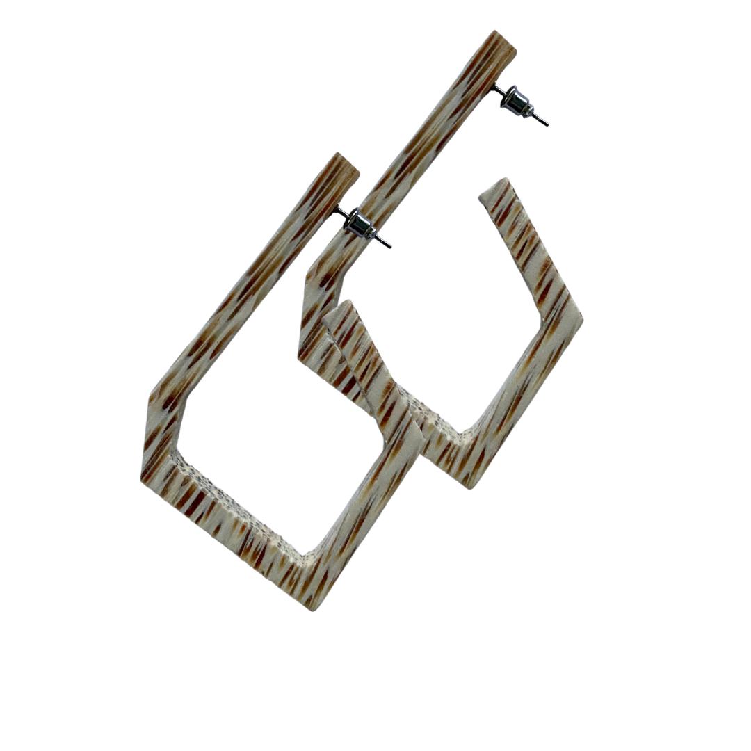 Orecchini Siria palmwood - bianco - Bijondo