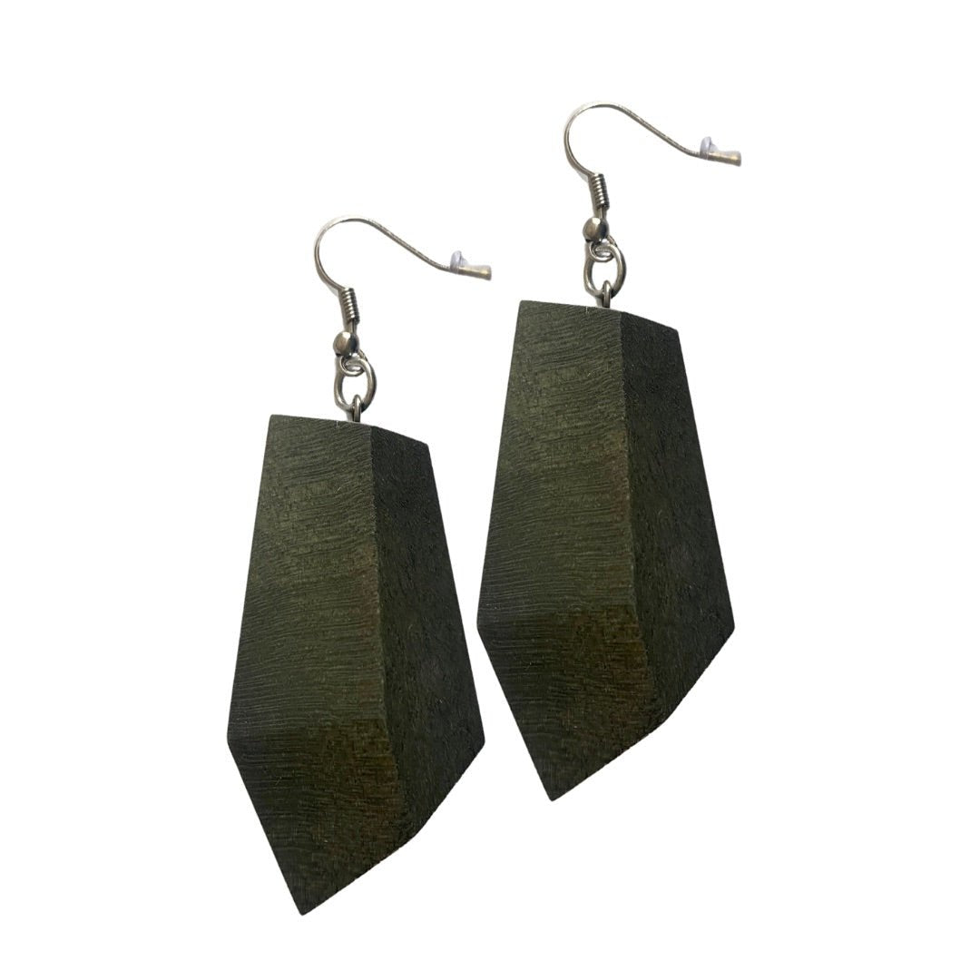 Orecchini Sudan legno - verde oliva - Bijondo