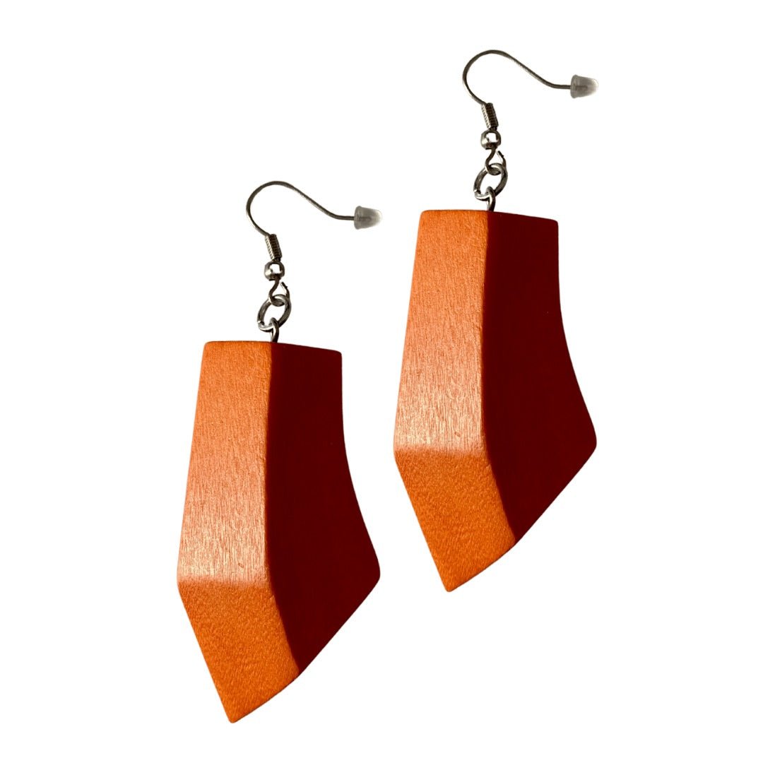 Orecchini Sudan legno - arancione - Bijondo