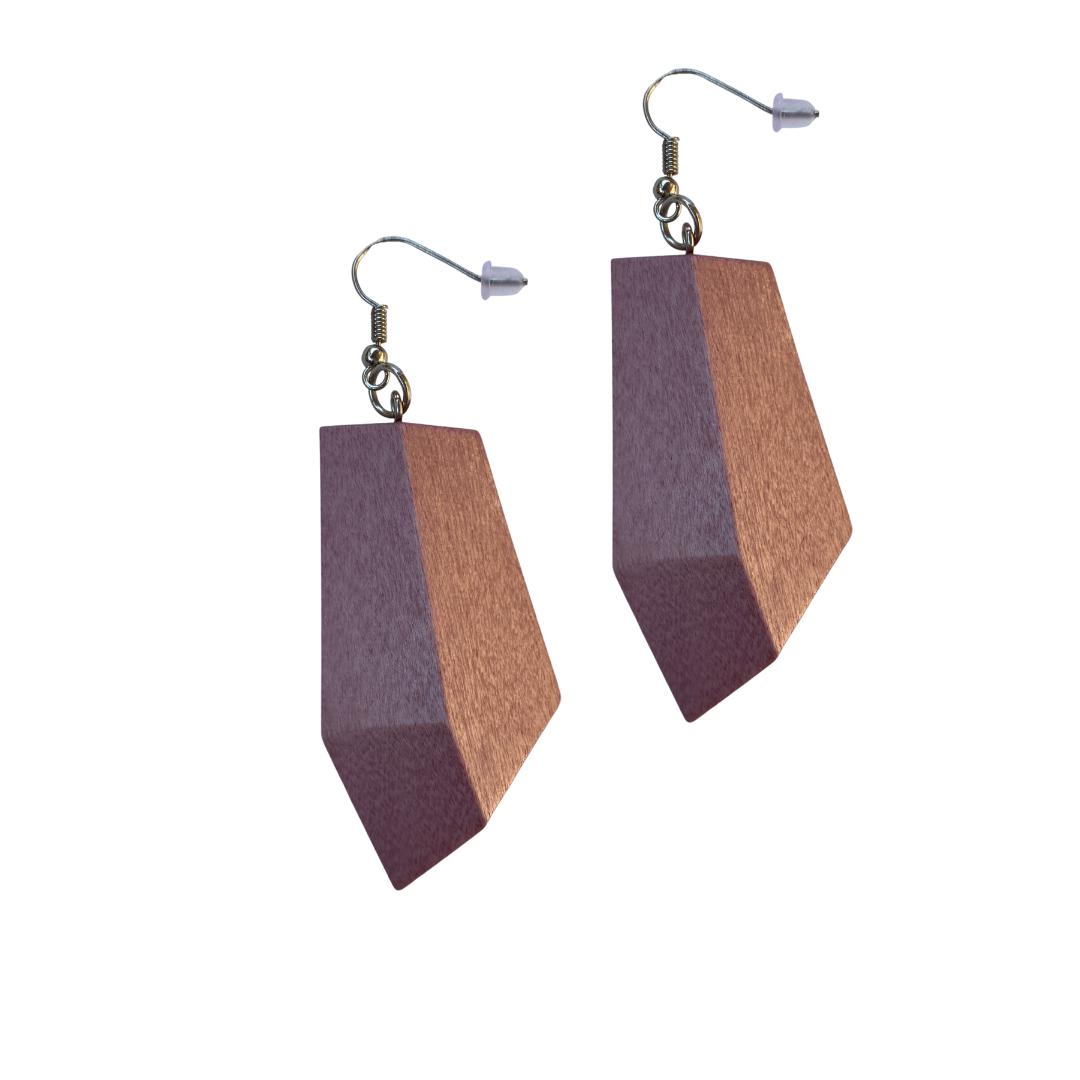 Orecchini Sudan legno - rosa - Bijondo