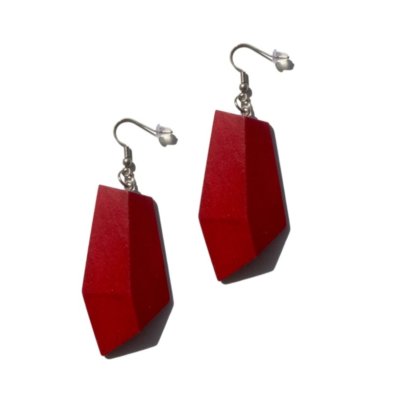 Orecchini Sudan legno - rosso - Bijondo