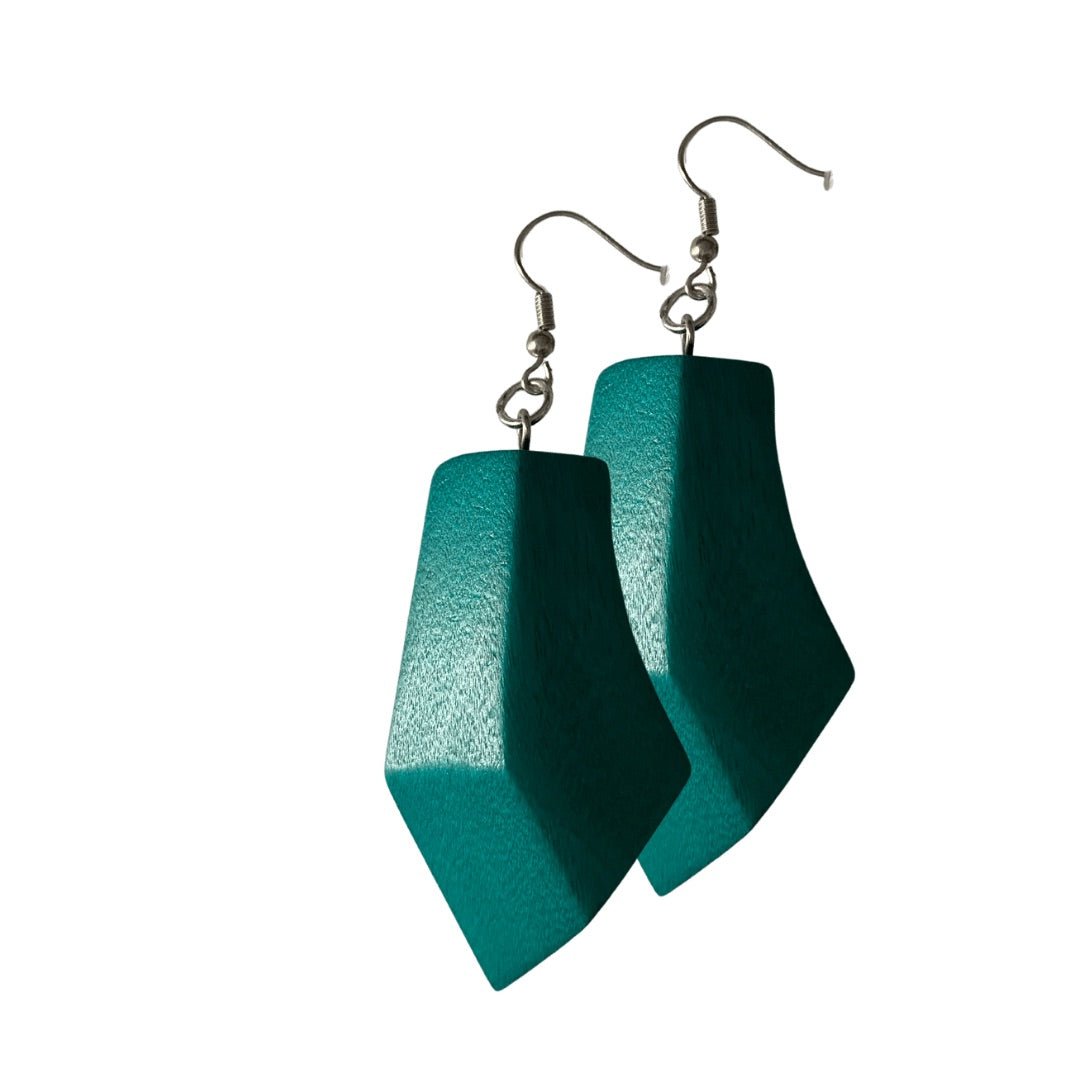 Orecchini Sudan legno - turchese - Bijondo