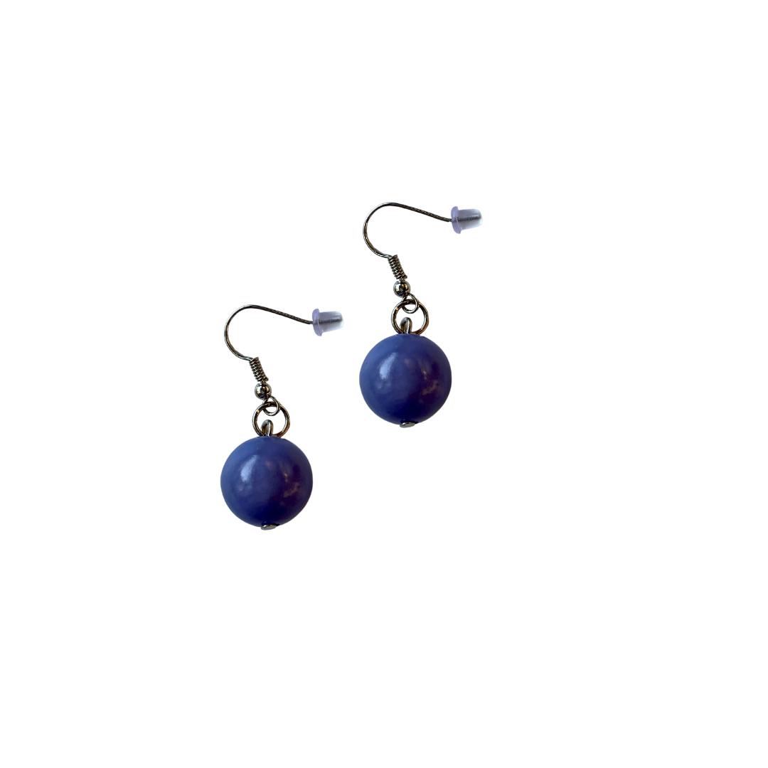 Orecchini Svezia resina e madresperla - blu - Bijondo