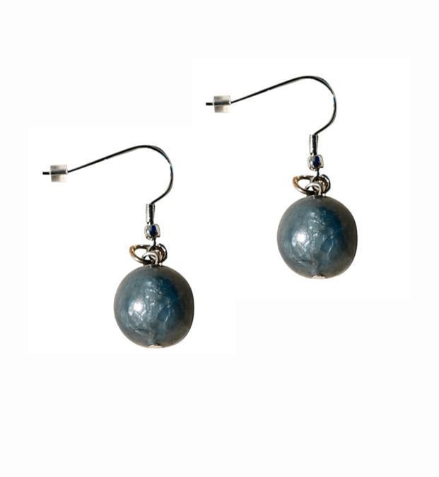 Orecchini Svezia resina e madresperla - grigio - Bijondo