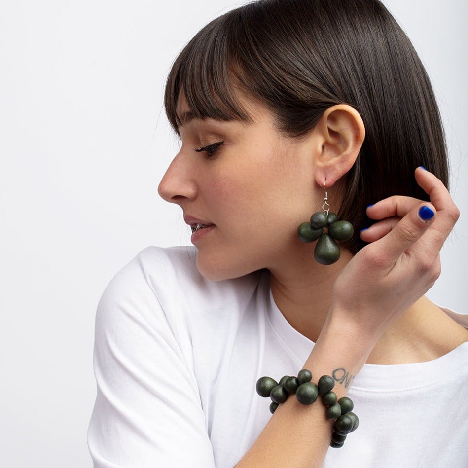 Orecchini Tibet legno - nero - Bijondo