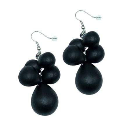 Orecchini Tibet legno - nero - Bijondo