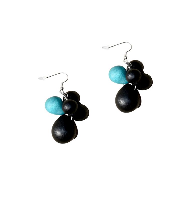 Orecchini Tibet legno - verde - Bijondo