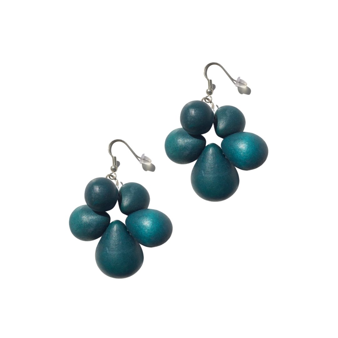 Orecchini Tibet legno - verde scuro - Bijondo