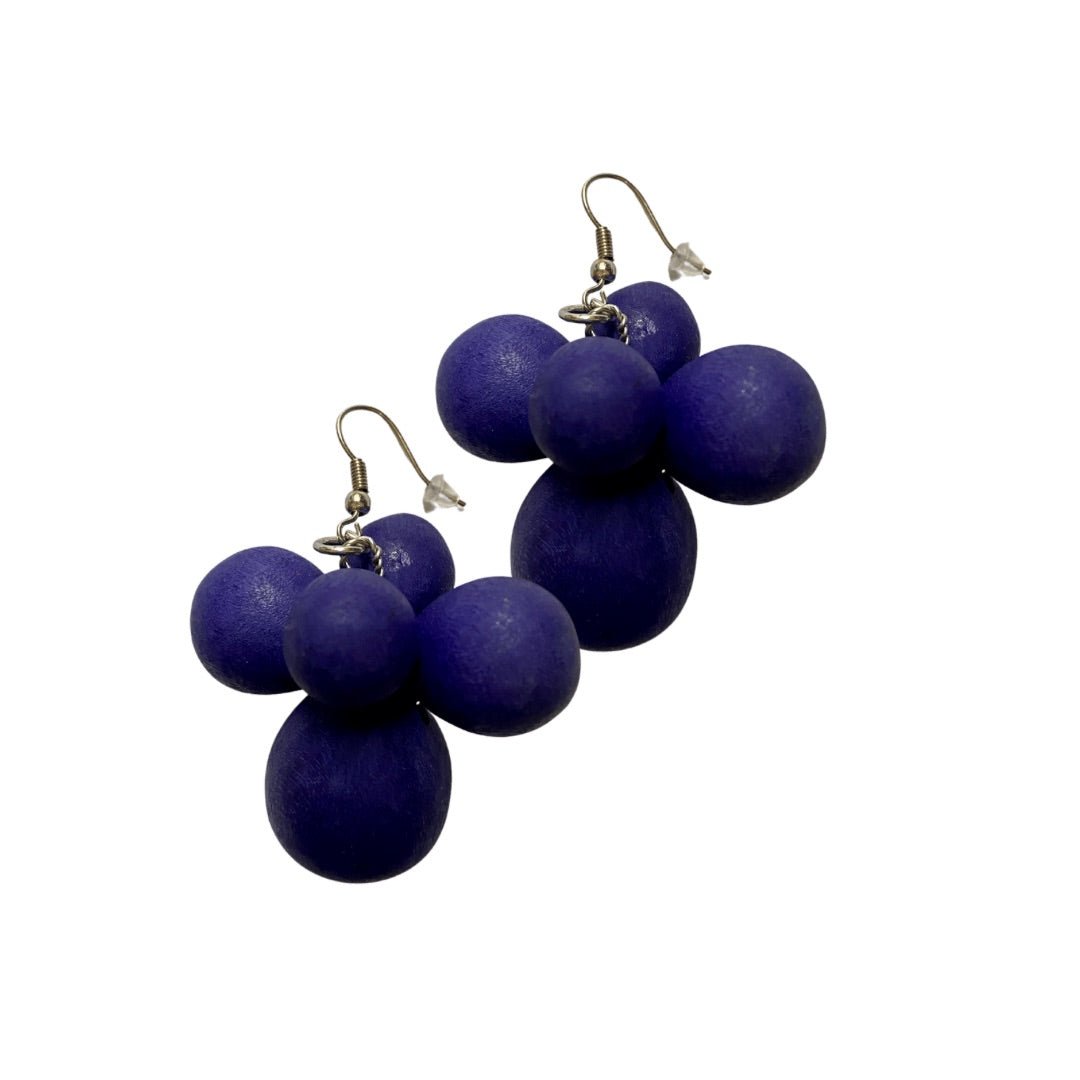 Orecchini Tibet legno - viola - Bijondo