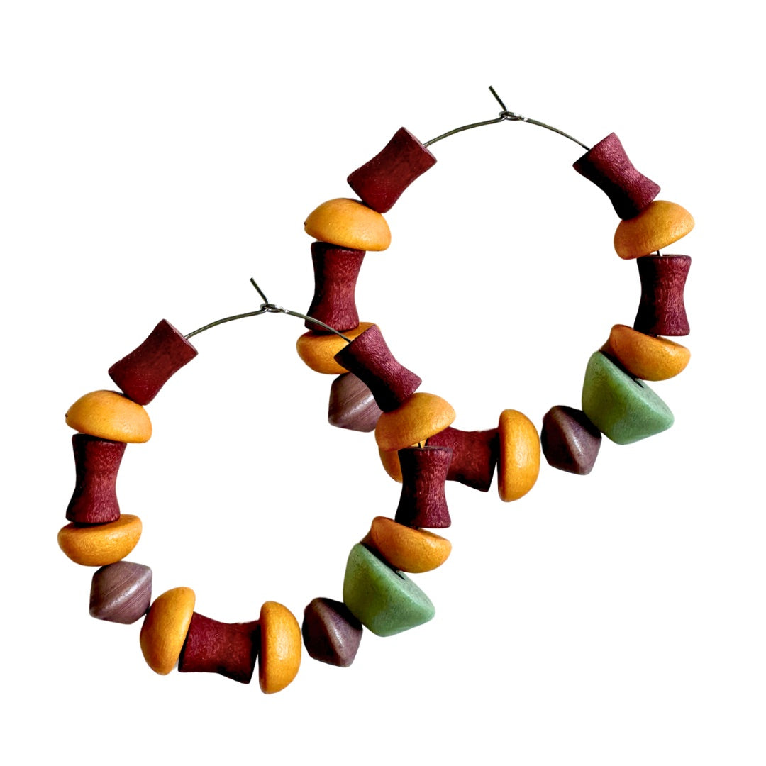 Orecchini a cerchio Arlo legno-orecchini-Bijondo-Giallo-Bijondo