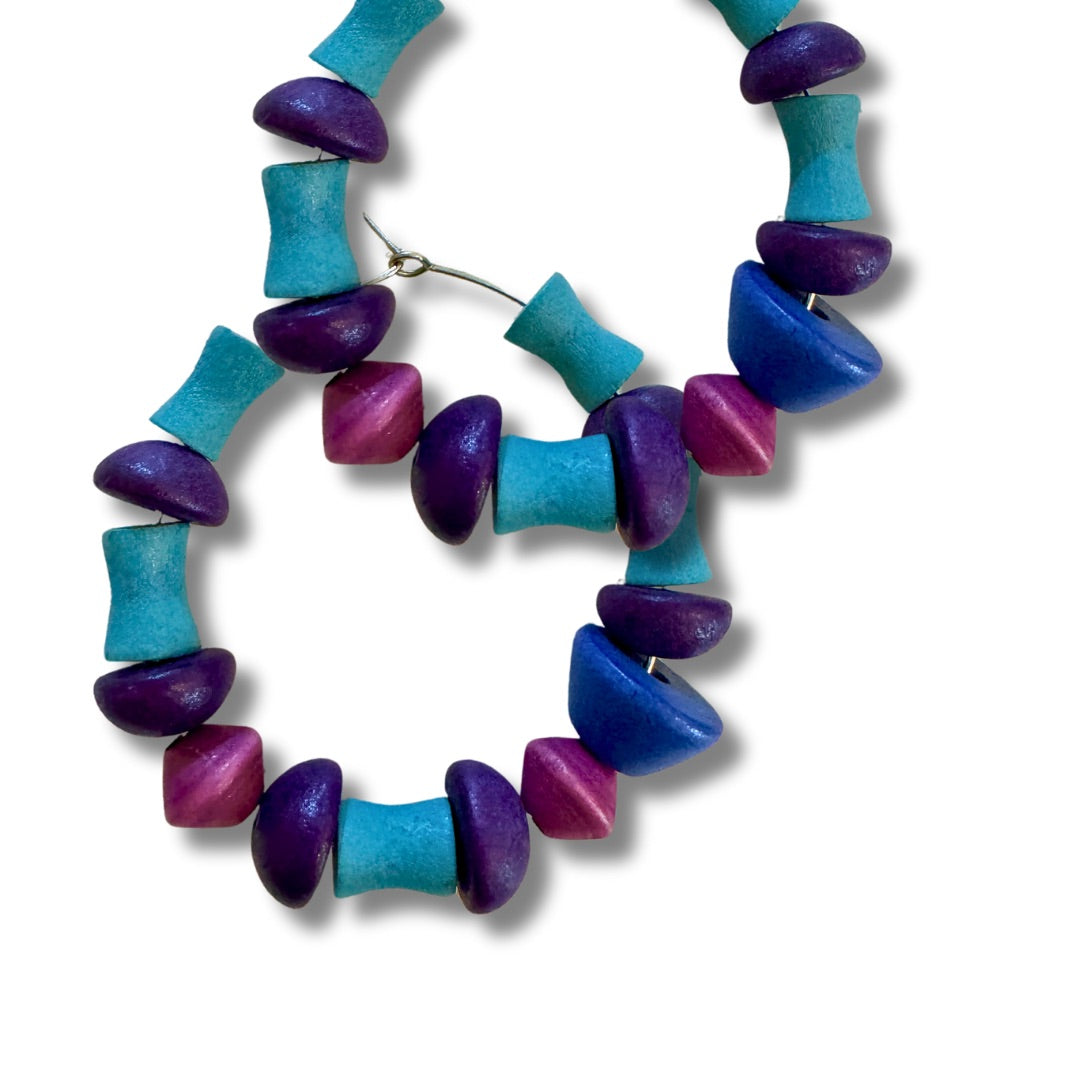 Orecchini a cerchio Arlo legno-orecchini-Bijondo-Viola-Bijondo