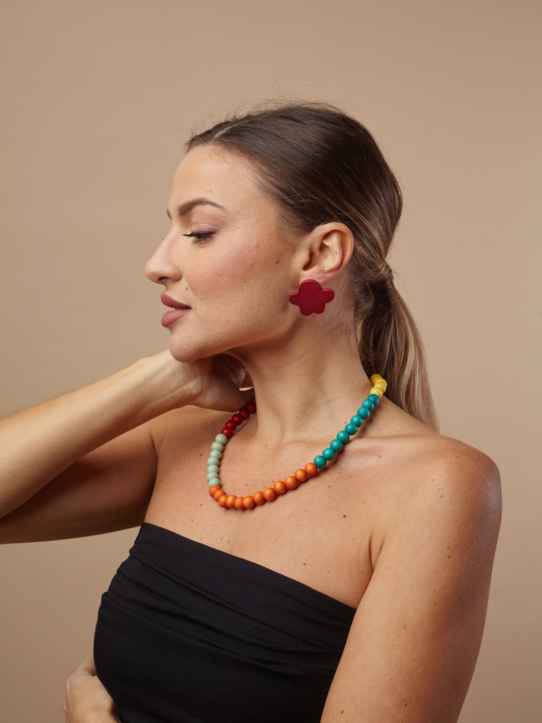 Orecchini a lobo Flor legno-orecchini-Bijondo-Bijondo