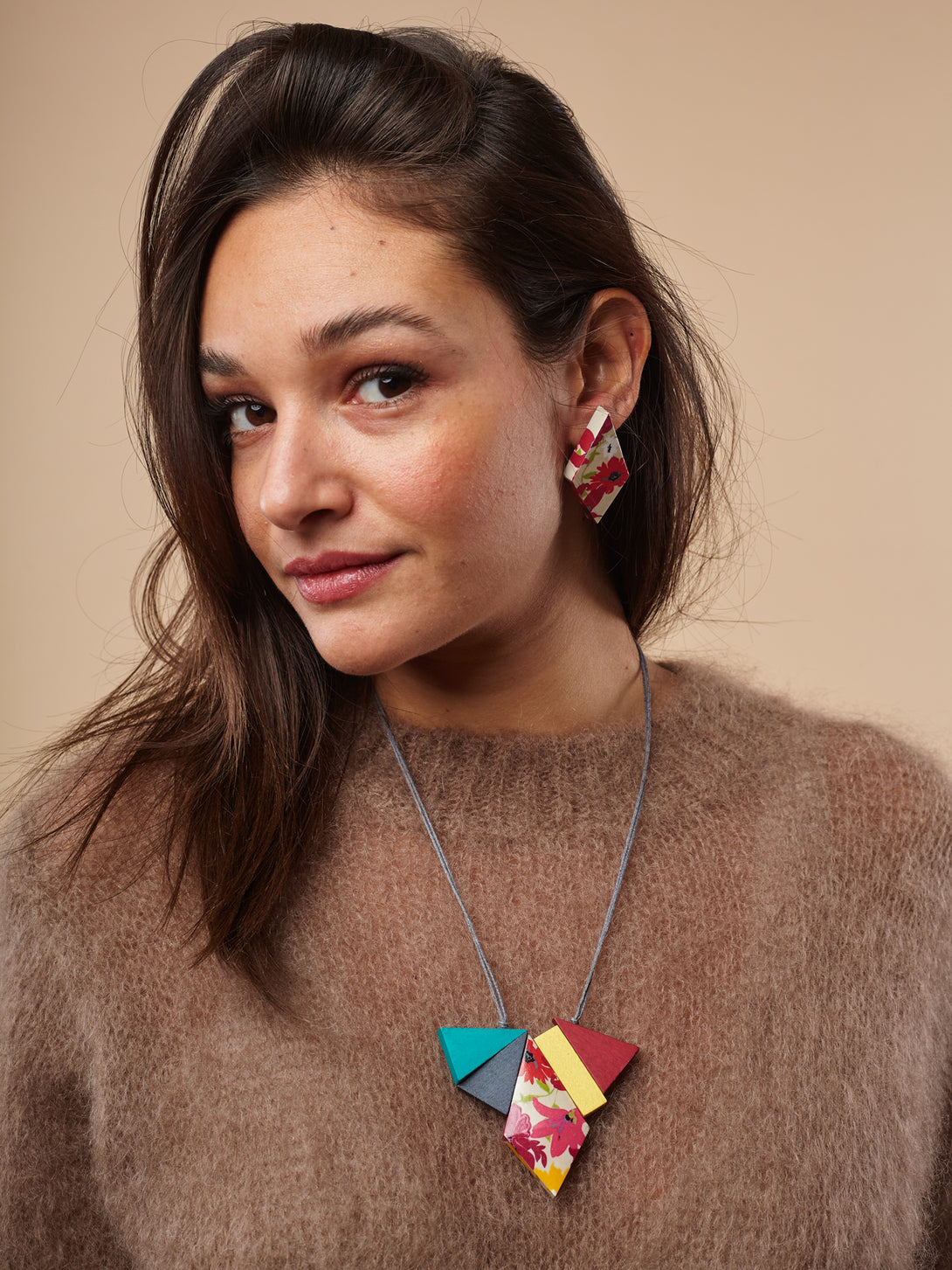 Orecchini a lobo leggeri legno Japan Print-orecchini-Bijondo-Bijondo