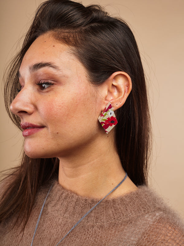 Orecchini a lobo leggeri legno Japan Print-orecchini-Bijondo-Fucsia-Bijondo