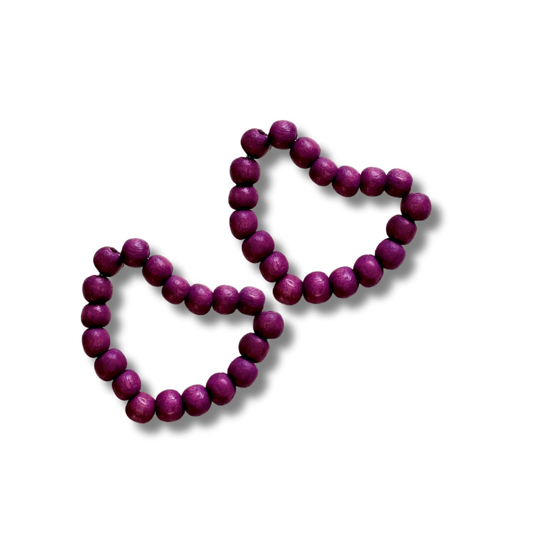 Orecchini a lobo legno Coeur-orecchini-Bijondo-Malva-Bijondo