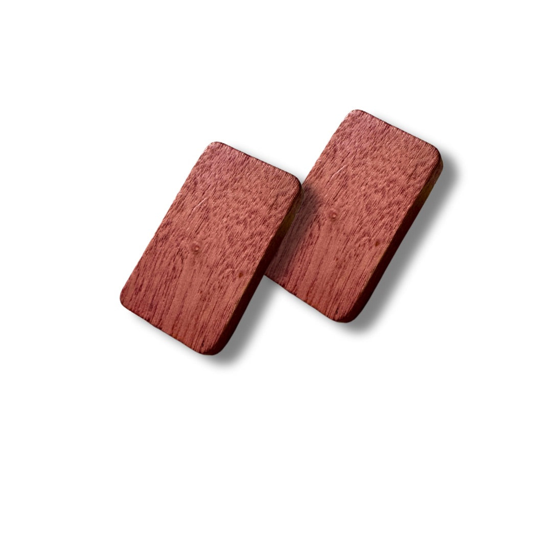 Orecchini a lobo, legno Quadri-orecchini-Bijondo-Rosa-Bijondo