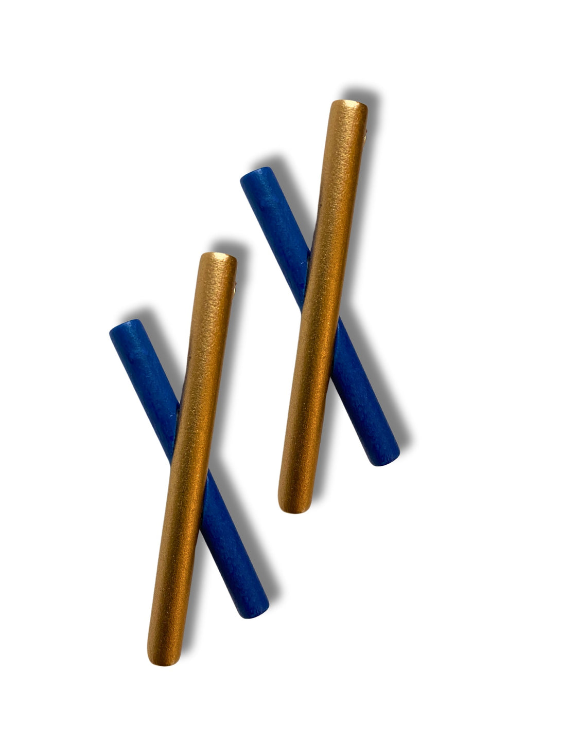 Orecchini a lobo legno Xavia-orecchini-Bijondo-blu elettrico-Bijondo