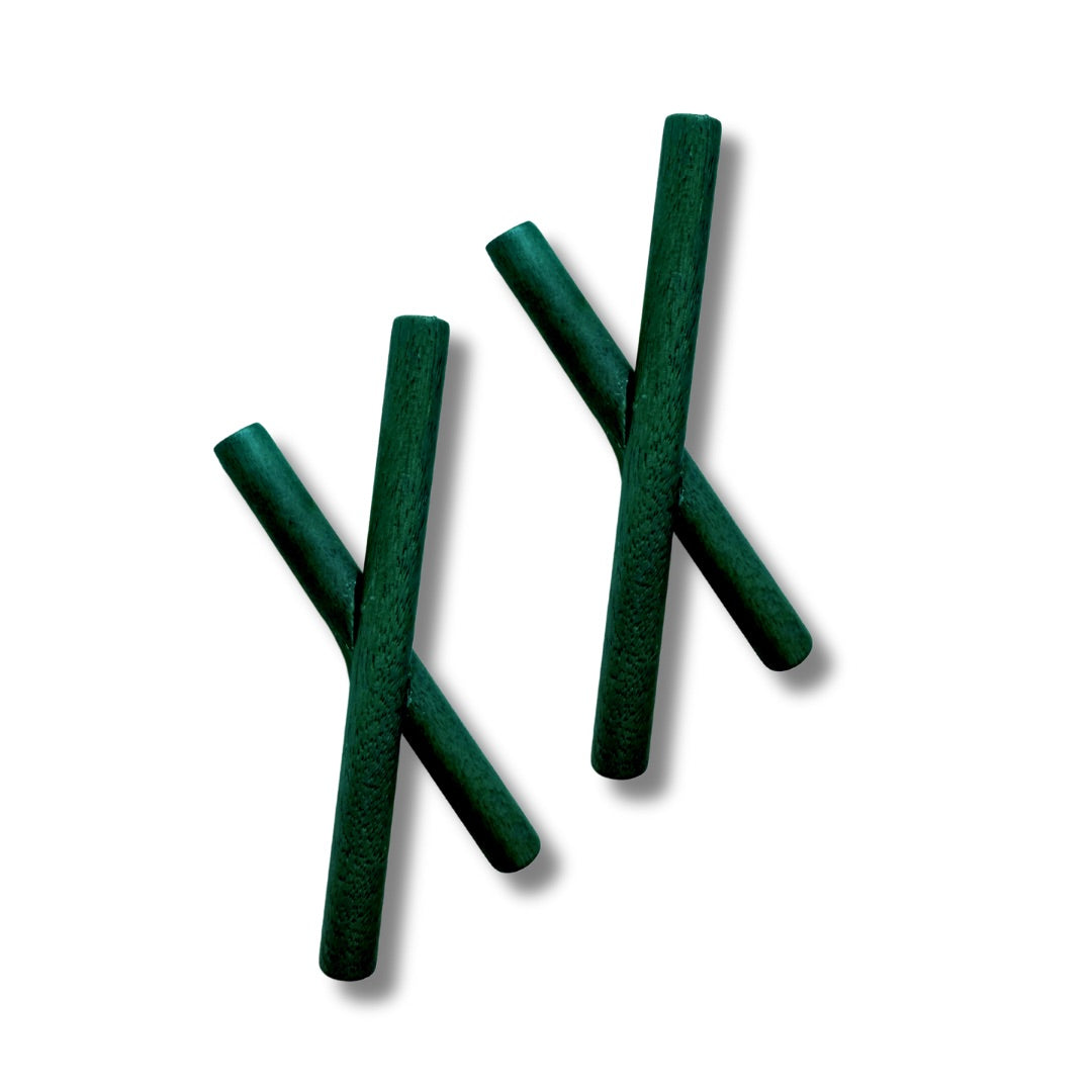 Orecchini a lobo legno Xavia-orecchini-Bijondo-smeraldo-Bijondo