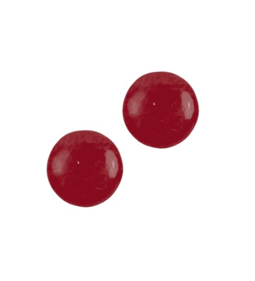 Orecchini bottoncino Madrepora - rosso - Bijondo