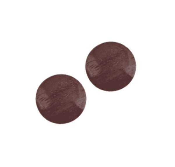 Orecchini bottoncino legno - marrone - Bijondo