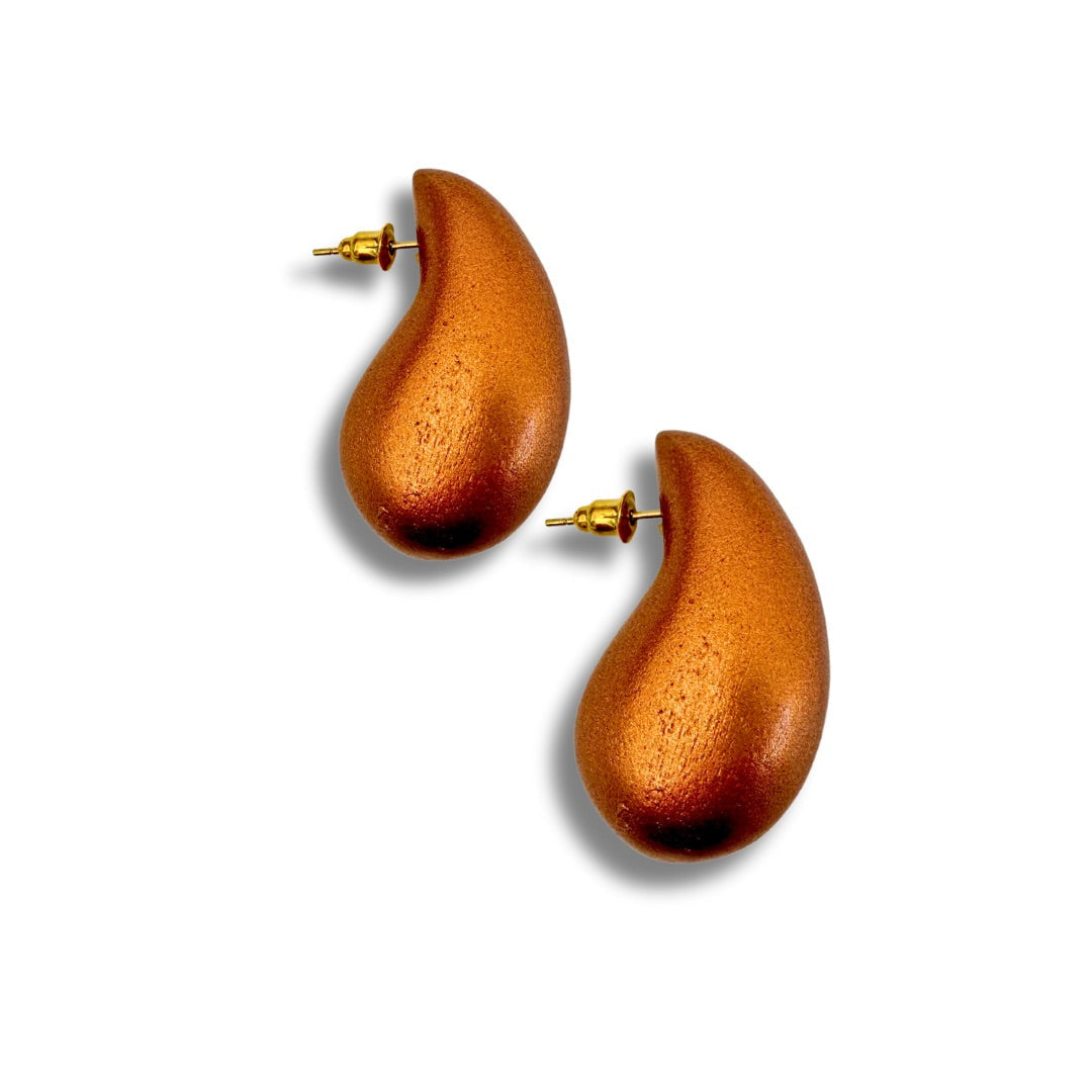 Orecchini goccia in legno Salento-orecchini-Bijondo-Rame-Bijondo