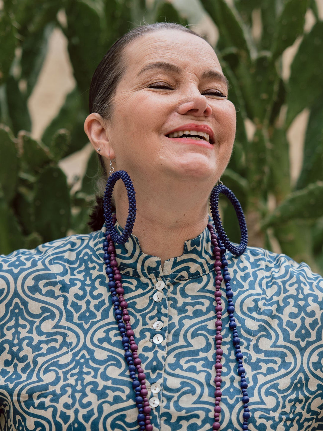 Orecchini grandi legno Beverly - rosso - Bijondo