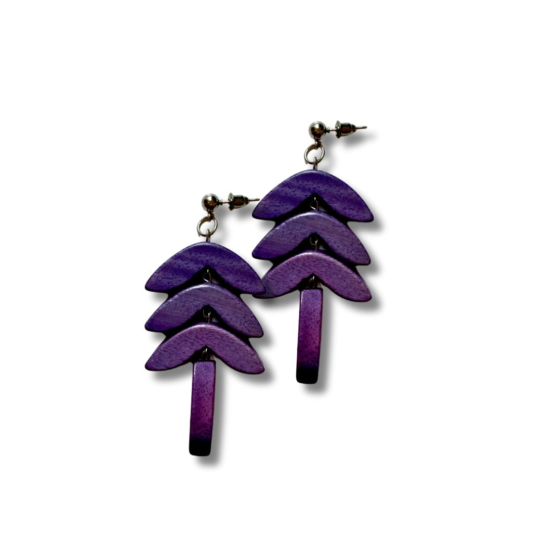 Orecchini grandi legno Flora-Collana-EW-Lilla-Bijondo